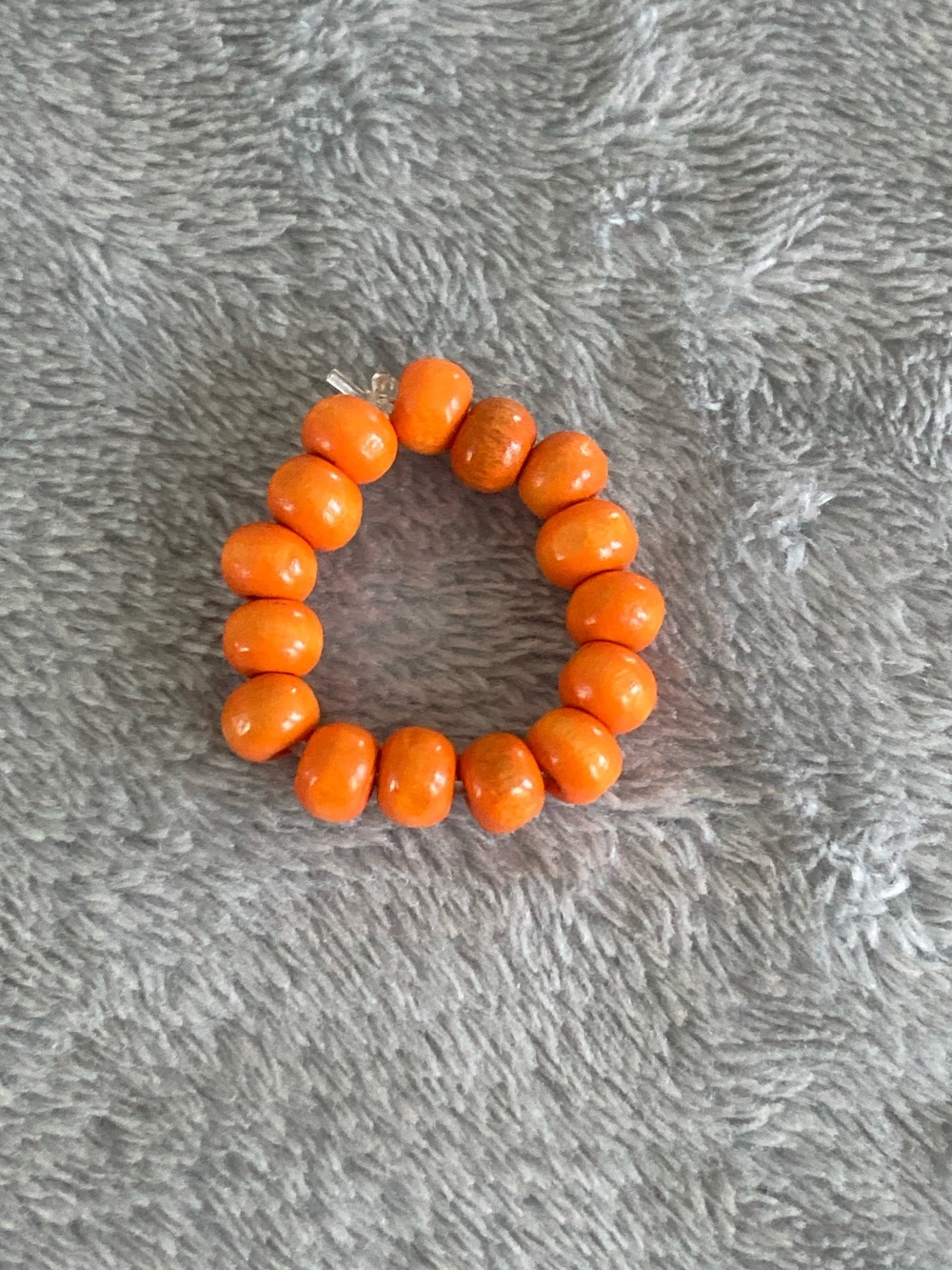 Orange wooden bead ring